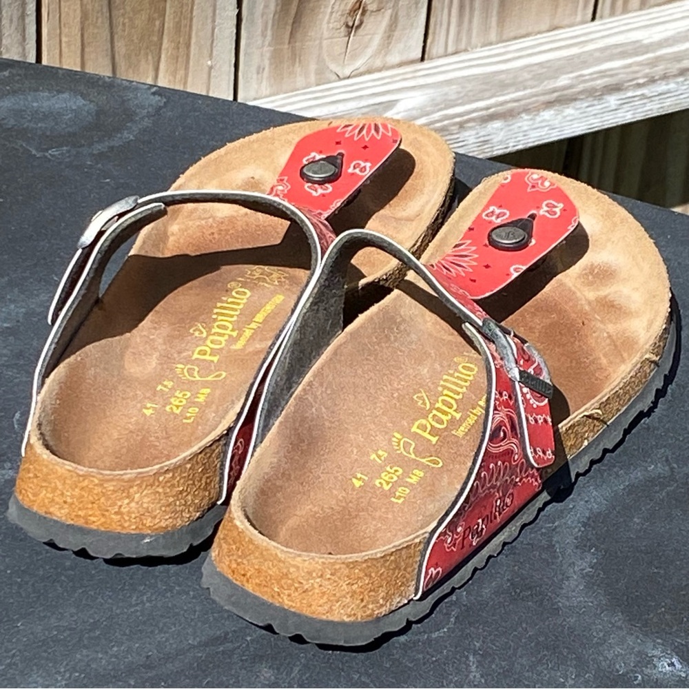 Papillio Red Patterned Toe-Post Sandals - image 3